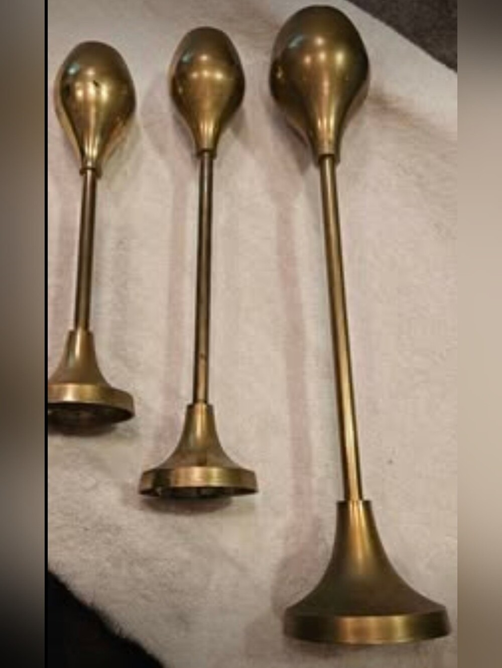 BRASS CANDLESTICKS - SET OF 3